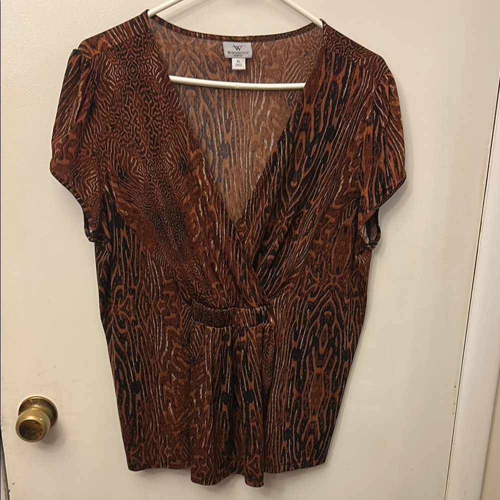 Worthington Women’s Top Brown/Black Size XL